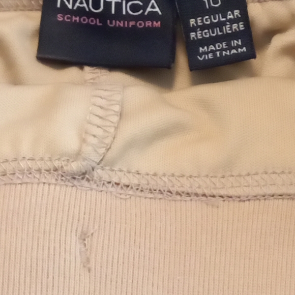 NAUTICA Girls' School Uniform Skort in Khaki - Picture 2 of 3
